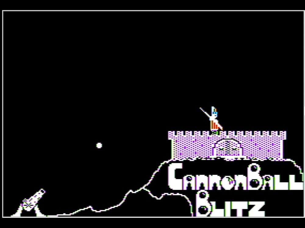 Title Screen of Cannon Ball Blitz for Apple II